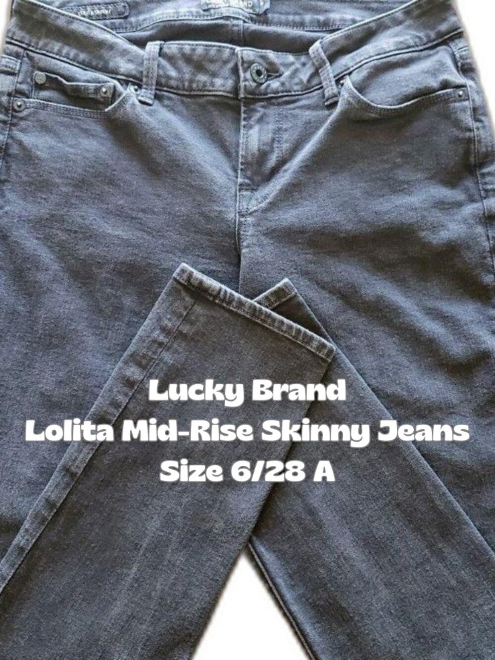 Lucky Brand Lolita Black Mid Rise Skinny Jeans Size 6/28 A